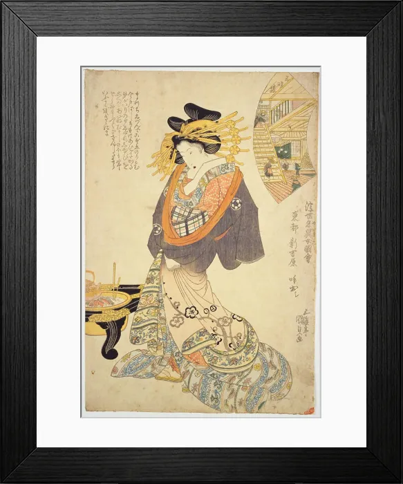 Framed Print : Toto Shin Yoshiwara yobidashi. (Toto Shin, a yobidashi of Yoshiwara), ca 1825. Creator: Kunisada (Toyokuni III), Utagawa (1786-1864) Framed Print : Toto Shin Yoshiwara yobidashi. (Toto Shin, a yobidashi of Yoshiwara), ca 1825. Creator: Kunisada (Toyokuni III), Utagawa (1786-1864)