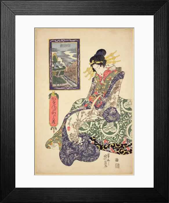 Framed Print : Oiranda kagami. Yoshiwara tanbo, ca 1825. Creator: Eisen, Keisai (1790-1848) Framed Print : Oiranda kagami. Yoshiwara tanbo, ca 1825. Creator: Eisen, Keisai (1790-1848)