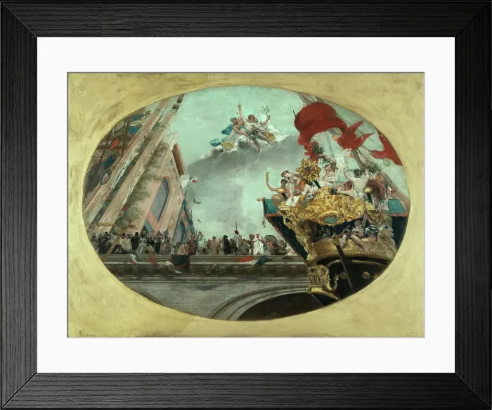 Framed Print : Sketch for the main staircase of the Hotel des Monnaies: the City of Paris receiving... c1889-1891. Creator: Jean Joseph Weerts Framed Print : Sketch for the main staircase of the Hotel des Monnaies: the City of Paris receiving... c1889-1891. Creator: Jean Joseph Weerts