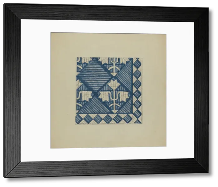 Framed Print : Quilt - Meadow Lily Variant, c. 1937. Creator: C.H. Hastings Framed Print : Quilt - Meadow Lily Variant, c. 1937. Creator: C.H. Hastings
