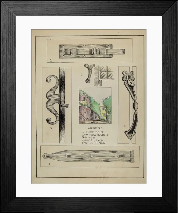 Framed Print : Iron Hardware, c. 1936. Creator: Al Curry Framed Print : Iron Hardware, c. 1936. Creator: Al Curry