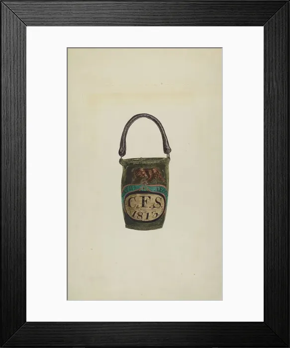 Framed Print : Fire Bucket, c. 1939. Creator: Marion E. Herrick Framed Print : Fire Bucket, c. 1939. Creator: Marion E. Herrick