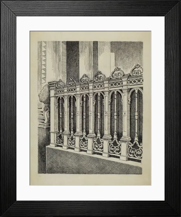 Framed Print : Cast Iron Fence, 1935 / 1942. Creator: Al Curry Framed Print : Cast Iron Fence, 1935 / 1942. Creator: Al Curry