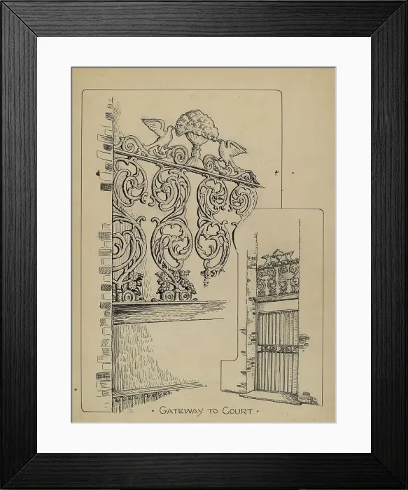Framed Print : Iron Work on Doorway, c. 1936. Creator: Al Curry Framed Print : Iron Work on Doorway, c. 1936. Creator: Al Curry