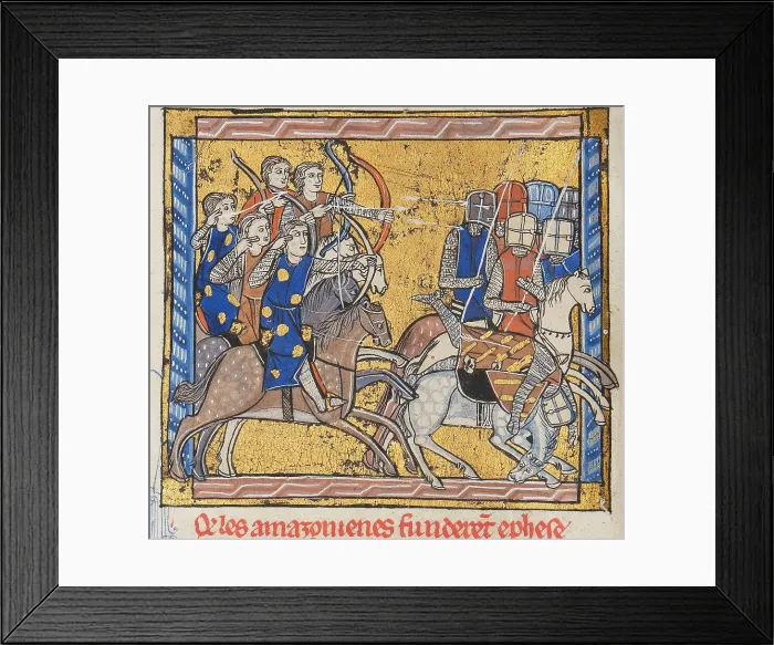 Framed Print : Amazons in battle. From Histoires Roger, c. 1280. Creator: Anonymous. Amazons in battle. From Histoires Roger, c. 1280. Creator: Anonymous Framed Print : Amazons in battle. From Histoires Roger, c. 1280. Creator: Anonymous. Amazons in battle. From Histoires Roger, c. 1280. Creator: Anonymous