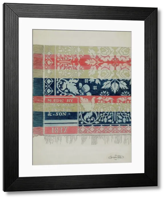 Framed Print : Coverlet, c. 1936. Creator: Christopher Hobbs Framed Print : Coverlet, c. 1936. Creator: Christopher Hobbs