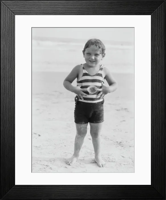 Framed Print : Godowsky's grandchild, at the beach, 1928 Creator: Arnold Genthe Framed Print : Godowsky's grandchild, at the beach, 1928 Creator: Arnold Genthe
