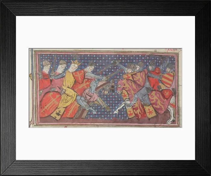 Framed Print : Amazons in battle. From Speculum historiale by Vincent de Beauvais, 1334. Creator: Maître de Fauvel (active 1314-1340) Framed Print : Amazons in battle. From Speculum historiale by Vincent de Beauvais, 1334. Creator: Maître de Fauvel (active 1314-1340)