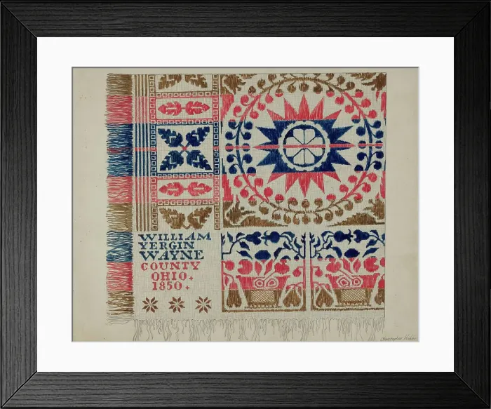 Framed Print : Coverlet, c. 1936. Creator: Christopher Hobbs Framed Print : Coverlet, c. 1936. Creator: Christopher Hobbs