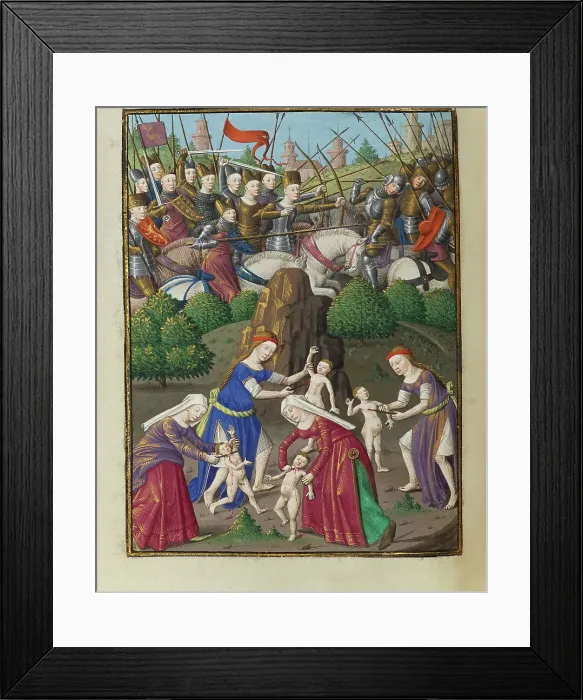 Framed Print : Amazons in battle. From Speculum historiale by Vincent de Beauvais, 1463. Creator: Anonymous Framed Print : Amazons in battle. From Speculum historiale by Vincent de Beauvais, 1463. Creator: Anonymous