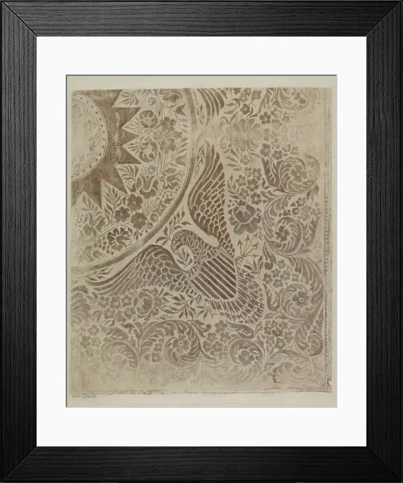 Framed Print : Handwoven Coverlet, c. 1937. Creator: Maud M. Holme Framed Print : Handwoven Coverlet, c. 1937. Creator: Maud M. Holme