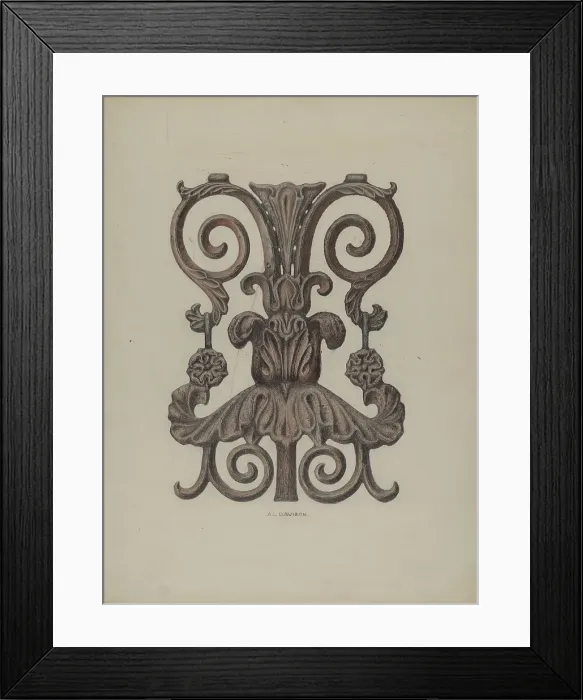 Framed Print : Section of Cast Iron Balcony, c. 1937. Creator: Austin L. Davison Framed Print : Section of Cast Iron Balcony, c. 1937. Creator: Austin L. Davison
