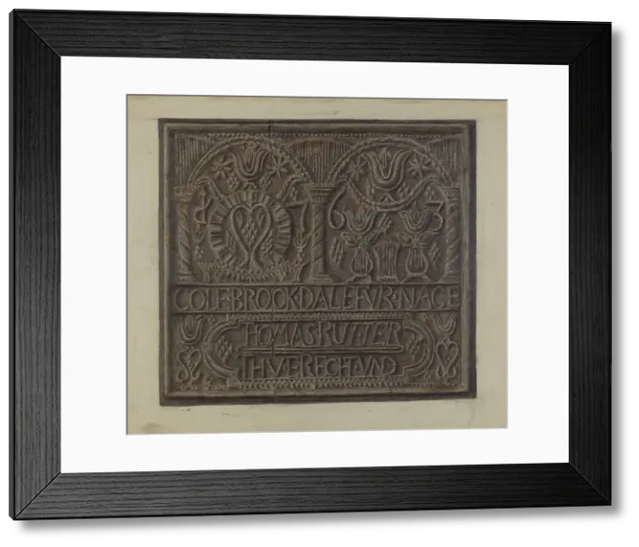 Framed Print : Pa. German Stove Plate, 1935 / 1942. Creator: Austin L. Davison Framed Print : Pa. German Stove Plate, 1935 / 1942. Creator: Austin L. Davison