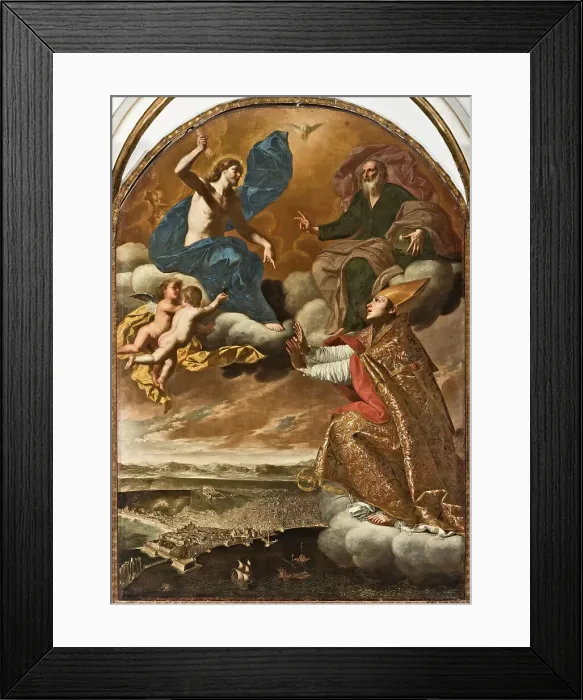 Framed Print : San Gennaro protects Naples, 1652. Creator: Palumbo, Onofrio (active ca 1650) Framed Print : San Gennaro protects Naples, 1652. Creator: Palumbo, Onofrio (active ca 1650)