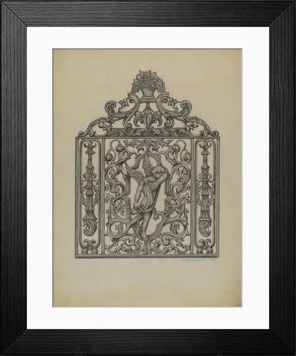 Framed Print : Gate for Cemetary Plot, 1937. Creator: Austin L. Davison Framed Print : Gate for Cemetary Plot, 1937. Creator: Austin L. Davison