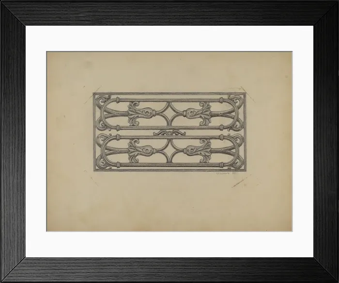 Framed Print : Window Grille, 1937. Creator: Austin L. Davison Framed Print : Window Grille, 1937. Creator: Austin L. Davison