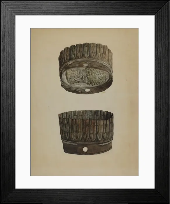 Framed Print : Cake Mold, c. 1941. Creator: Genevieve Jordan Framed Print : Cake Mold, c. 1941. Creator: Genevieve Jordan