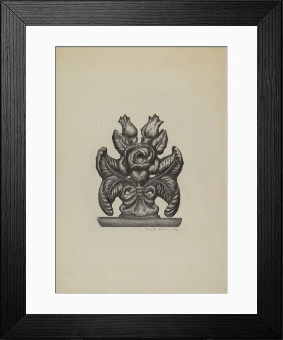 Framed Print : Fragment of Fence, 1937. Creator: Austin L. Davison Framed Print : Fragment of Fence, 1937. Creator: Austin L. Davison