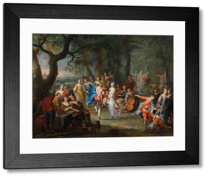 Framed Print : A Dance in the Palace Gardens. Creator: Janneck, Franz Christoph (1703-1761) Framed Print : A Dance in the Palace Gardens. Creator: Janneck, Franz Christoph (1703-1761)