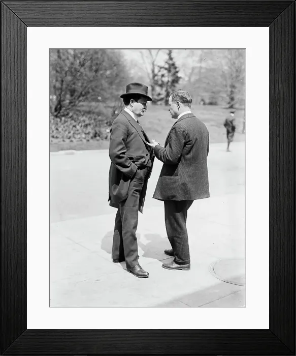 Framed Print : William J. Burns, Detective - Left, with Jack Wheeler, 1914. Creator: Harris & Ewing. William J. Burns, Detective - Left, with Jack Wheeler, 1914. Creator: Harris & Ewing Framed Print : William J. Burns, Detective - Left, with Jack Wheeler, 1914. Creator: Harris & Ewing. William J. Burns, Detective - Left, with Jack Wheeler, 1914. Creator: Harris & Ewing