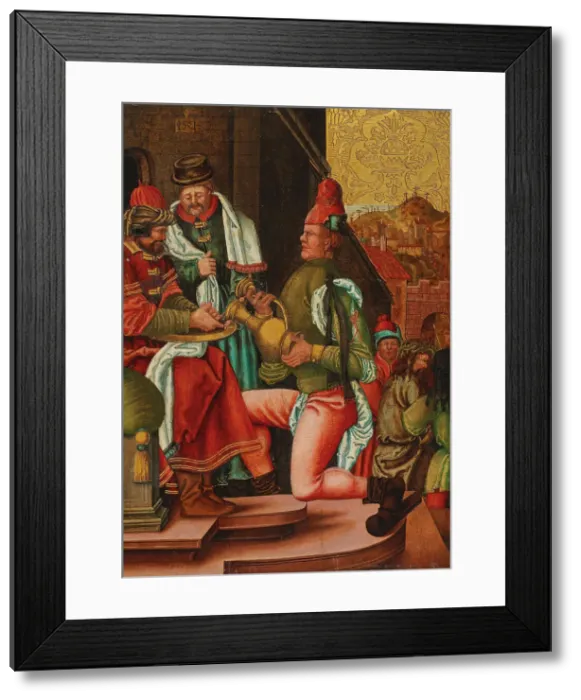Framed Print : Pontius Pilate Washes His Hands, 1521. Creator: Swabian master (active ca. 1500) Framed Print : Pontius Pilate Washes His Hands, 1521. Creator: Swabian master (active ca. 1500)