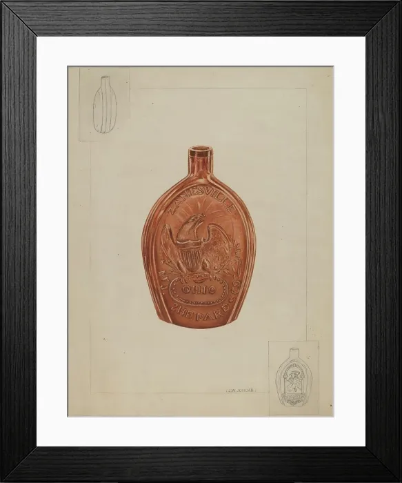 Framed Print : Flask, c. 1936. Creator: John Jordan Framed Print : Flask, c. 1936. Creator: John Jordan