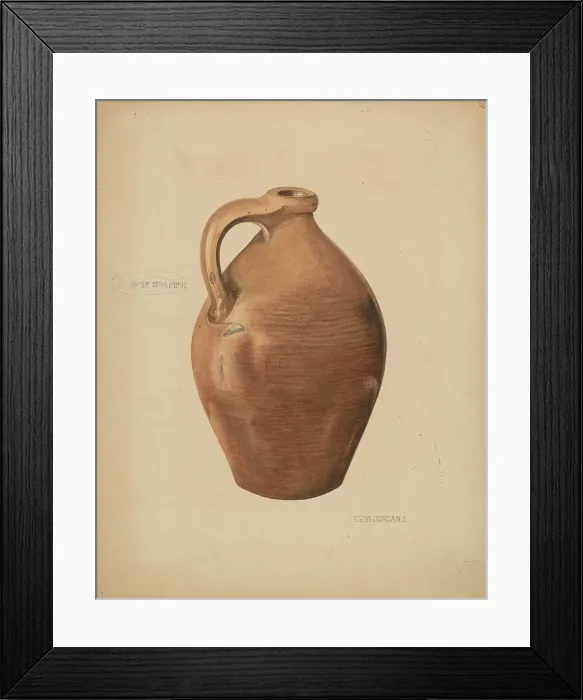 Framed Print : Demi-John Pottery, c. 1937. Creator: John Jordan Framed Print : Demi-John Pottery, c. 1937. Creator: John Jordan