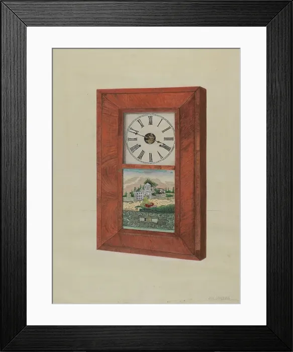 Framed Print : Pendulum Clock, c. 1937. Creator: John Jordan Framed Print : Pendulum Clock, c. 1937. Creator: John Jordan