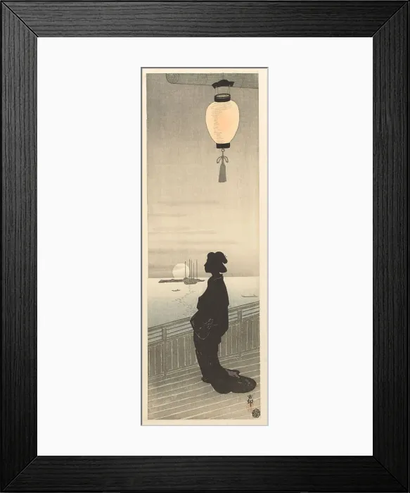Framed Print : Courtesan on veranda, 1900-1910. Creator: Ohara, Koson (1877-1945) Framed Print : Courtesan on veranda, 1900-1910. Creator: Ohara, Koson (1877-1945)