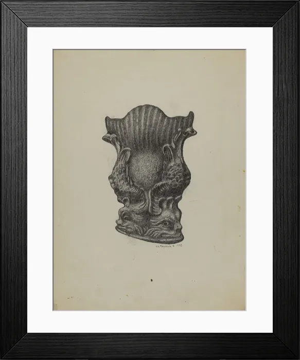 Framed Print : Cast Iron Match Holder, 1938. Creator: Austin L. Davison Framed Print : Cast Iron Match Holder, 1938. Creator: Austin L. Davison