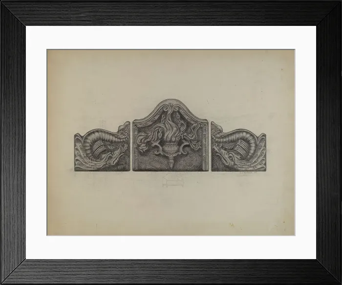 Framed Print : Coal Grate for Fireplace, 1937. Creator: Austin L. Davison Framed Print : Coal Grate for Fireplace, 1937. Creator: Austin L. Davison