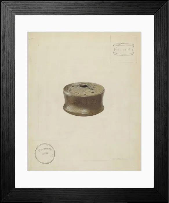 Framed Print : Ceramic Ink Well, c. 1937. Creator: John Jordan Framed Print : Ceramic Ink Well, c. 1937. Creator: John Jordan