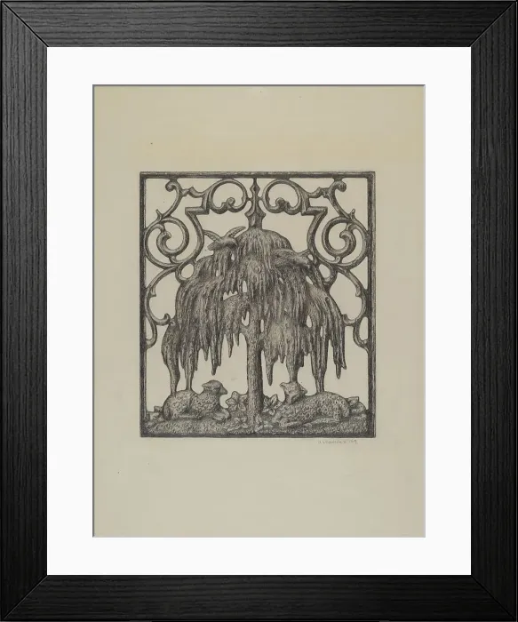 Framed Print : Cemetary Gate, 1937. Creator: Austin L. Davison Framed Print : Cemetary Gate, 1937. Creator: Austin L. Davison