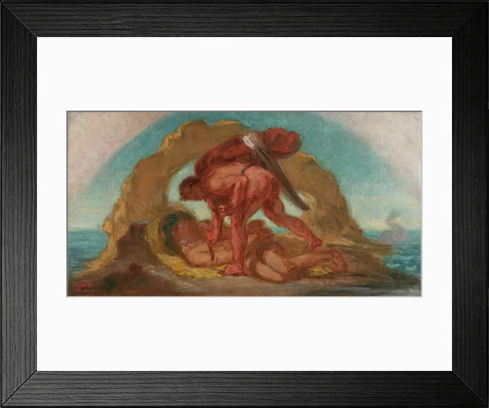 Framed Print : Esquisse pour le salon de la Paix de l'Hôtel de Ville : Hercule enchaine Nérée, dieu... c.1852-1854 Creator: Pierre Andrieu Framed Print : Esquisse pour le salon de la Paix de l'Hôtel de Ville : Hercule enchaine Nérée, dieu... c.1852-1854 Creator: Pierre Andrieu