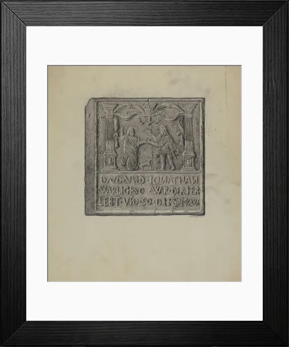 Framed Print : Pa. German Stove Plate, 1937. Creator: Austin L. Davison Framed Print : Pa. German Stove Plate, 1937. Creator: Austin L. Davison