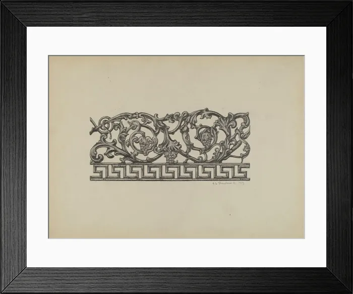 Framed Print : Fence, 1937. Creator: Austin L. Davison Framed Print : Fence, 1937. Creator: Austin L. Davison