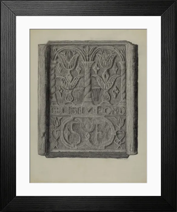 Framed Print : Pa. German Stove Back, 1937. Creator: Austin L. Davison Framed Print : Pa. German Stove Back, 1937. Creator: Austin L. Davison