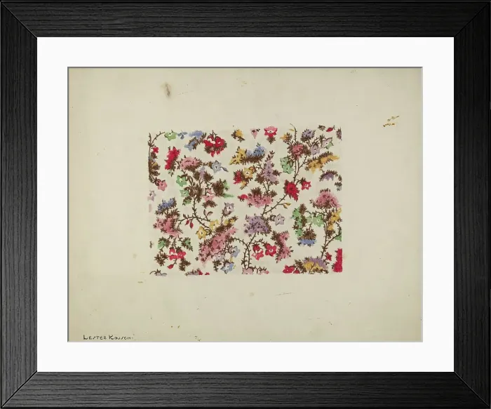 Framed Print : Flowered Challis Gown, c. 1940. Creator: Lester Kausch Framed Print : Flowered Challis Gown, c. 1940. Creator: Lester Kausch