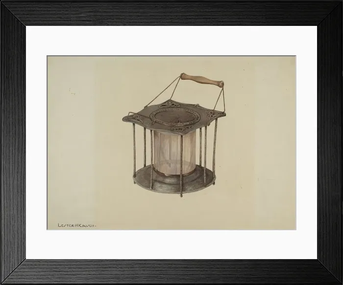 Framed Print : Combined Stove and Lantern, c. 1940. Creator: Lester Kausch Framed Print : Combined Stove and Lantern, c. 1940. Creator: Lester Kausch