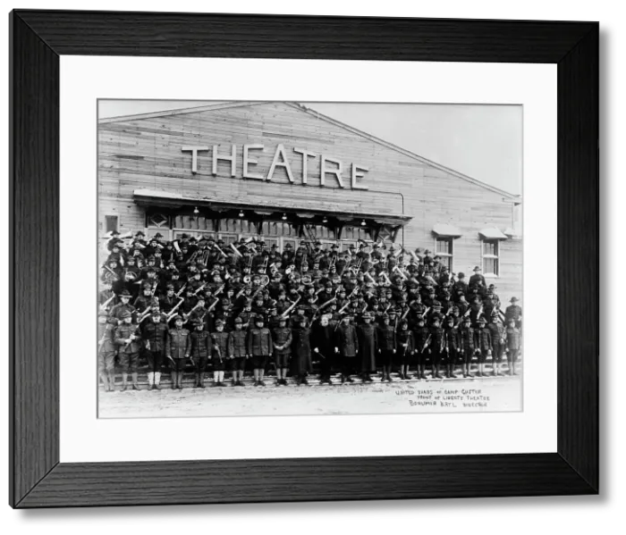 Framed Print : Camp Custer Military Bands, 1918. Creator: Unknown Framed Print : Camp Custer Military Bands, 1918. Creator: Unknown