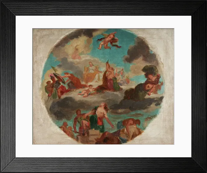 Framed Print : Esquisse pour le Salon de la Paix de l'Hôtel de Ville de Paris : La paix vient... c.1852-1854. Creator: Pierre Andrieu Framed Print : Esquisse pour le Salon de la Paix de l'Hôtel de Ville de Paris : La paix vient... c.1852-1854. Creator: Pierre Andrieu