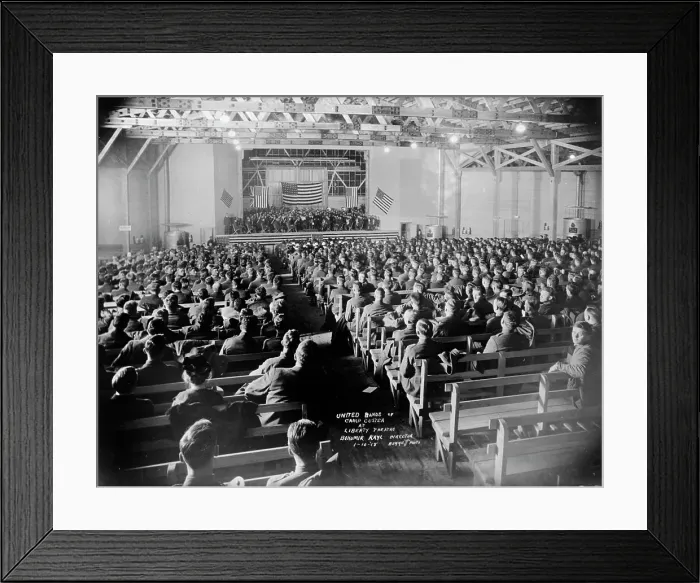 Framed Print : Camp Custer Military Bands, 1918. Creator: Unknown Framed Print : Camp Custer Military Bands, 1918. Creator: Unknown