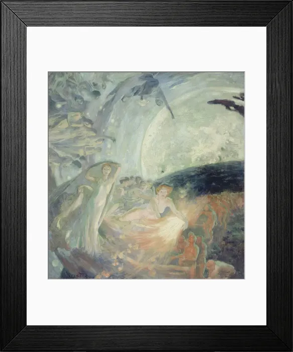 Framed Print : Esquisse pour l'Hôtel de Ville de Paris : La Vérité entraînant les Sciences à sa suite... 1890. Creator: Paul Albert Besnard Framed Print : Esquisse pour l'Hôtel de Ville de Paris : La Vérité entraînant les Sciences à sa suite... 1890. Creator: Paul Albert Besnard