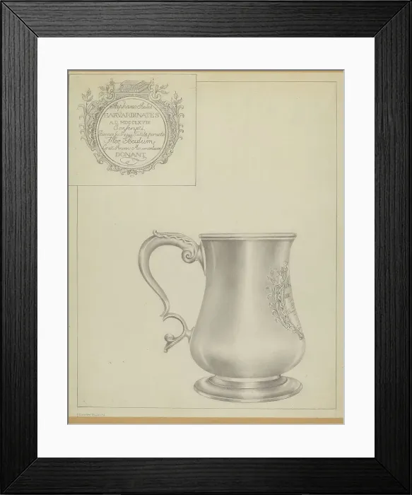 Framed Print : Silver Mug, c. 1937. Creator: Hester Duany Framed Print : Silver Mug, c. 1937. Creator: Hester Duany