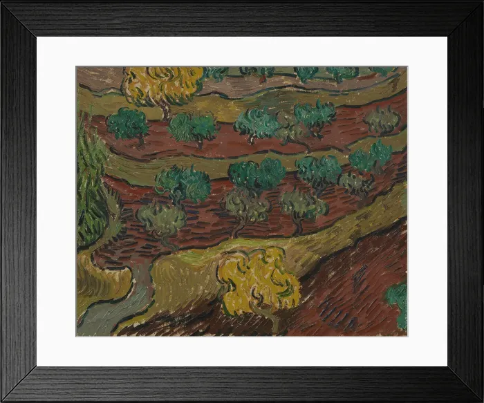 Framed Print : Olive Trees on a Hillside, 1889. Creator: Gogh, Vincent, van (1853-1890) Framed Print : Olive Trees on a Hillside, 1889. Creator: Gogh, Vincent, van (1853-1890)