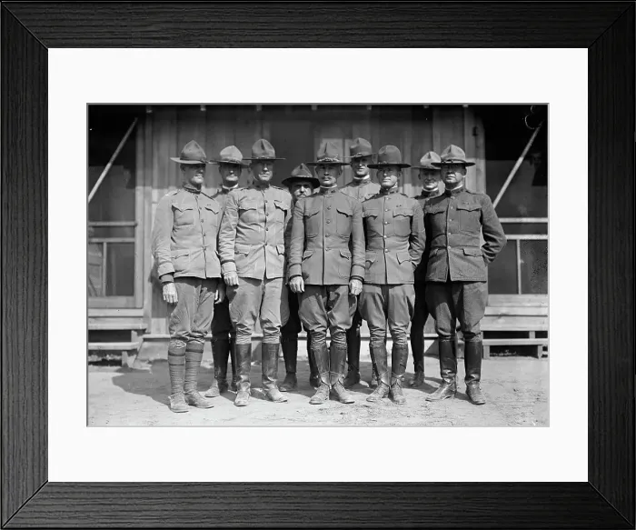 Framed Print : Camp Meade #1 - General Kuhn And Staff, 1917. Front: Col. Huntington; Lt. Col. Tenney Ross... Creator: Harris & Ewing. Camp Meade #1 - General Kuhn And Staff, 1917. Front: Col. Huntington; Lt. Col. Tenney Ross... Creator: Harris & Ewing Framed Print : Camp Meade #1 - General Kuhn And Staff, 1917. Front: Col. Huntington; Lt. Col. Tenney Ross... Creator: Harris & Ewing. Camp Meade #1 - General Kuhn And Staff, 1917. Front: Col. Huntington; Lt. Col. Tenney Ross... Creator: Harris & Ewing