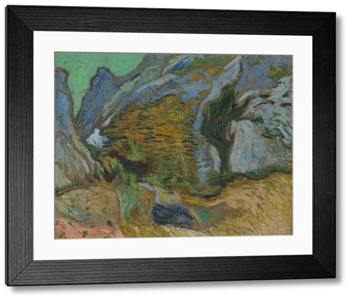 Framed Print : Ravine with a Small Stream, 1889. Creator: Gogh, Vincent, van (1853-1890) Framed Print : Ravine with a Small Stream, 1889. Creator: Gogh, Vincent, van (1853-1890)