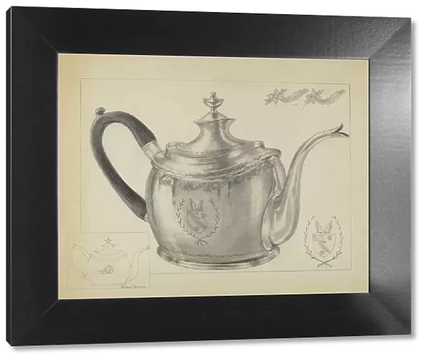 Silver Teapot, c. 1935. Creator: Hester Duany