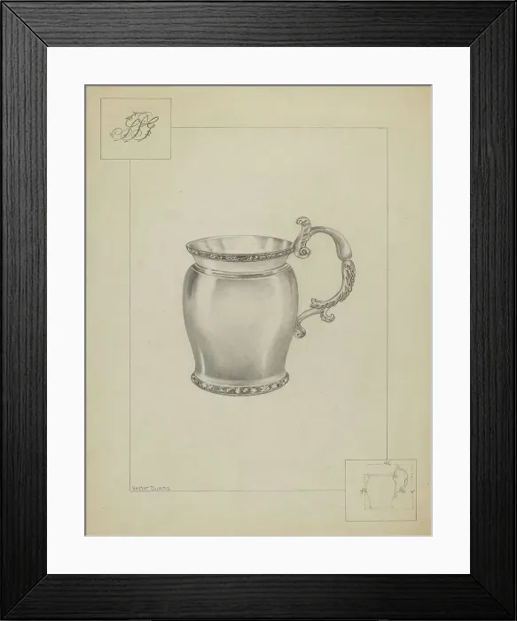 Framed Print : Silver Mug, c. 1936. Creator: Hester Duany Framed Print : Silver Mug, c. 1936. Creator: Hester Duany