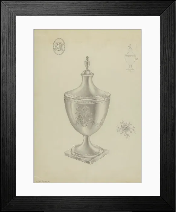 Framed Print : Silver Sugar Bowl, c. 1936. Creator: Hester Duany Framed Print : Silver Sugar Bowl, c. 1936. Creator: Hester Duany